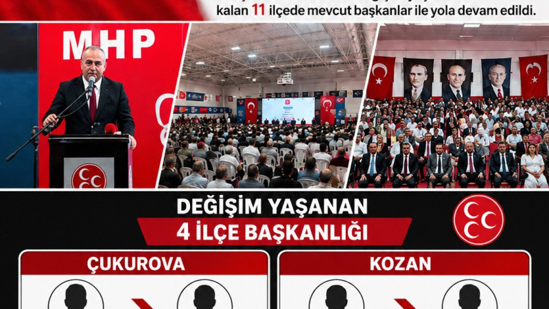 MHP ADANA'DA 15 İLÇE KONGRESİNi TAMAMLADI